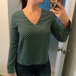 Forever 21 Green Polka Dot Blouse